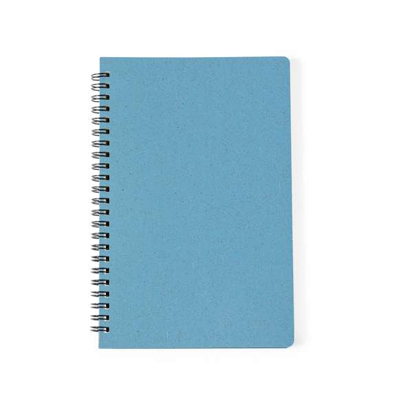Innovadora libreta de anillas de línea nature, con tapas fabricadas en caña de trigo, para así fomentar la utilización de materias primas naturales y reducir las emisiones contaminantes. Con distintivo Wheat Straw y 80 hojas interiores lisas.