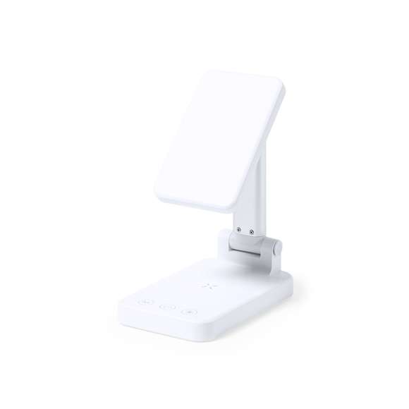 Lámpara multifunción plegable todo en uno, en combinación de aluminio con resistente ABS blanco. 28 LEDs y 3 posiciones de iluminación (cálida, fría y media), con intensidad de luz regulable y ajustable en altura. Cargador inalámbrico 10W integrado y batería de 3.000 mAh, con entrada Tipo C y salida USB. Compatible con dispositivos móviles de carga inalámbrica, incluye cable cargador Tipo C y viene presentada en una atractiva caja de diseño.  Las capacidades mostradas en todas nuestras baterías auxiliares externas son reales, incorporando todas ellas baterías de grado A y no recicladas, con una vida útil de al menos 500 ciclos de carga y según normativa CE. Además, están fabricadas conforme a los estándares RoHS y en cumplimiento con los siguientes requisitos de seguridad:  Sistema de protección contra sobrecarga del power bank. Sistema de protección contra descarga completa que proporciona una mayor durabilidad del power bank. Sistema de bloqueo para evitar cortocircuitos. Sistema de transferencia de carga constante, acorde con la capacidad del dispositivo de destino.