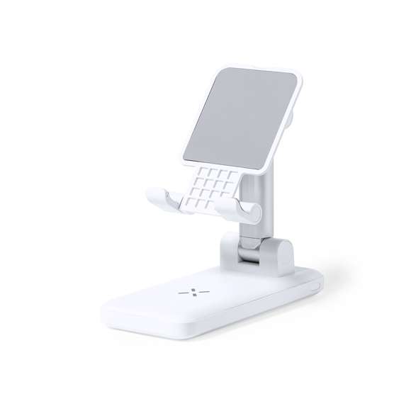 Soporte multifunción plegable todo en uno, fabricado en resistente ABS blanco. Regulable en altura y ángulo para una óptima visualización de la pantalla del smartphone. Cargador inalámbrico 10W integrado y batería de 5.000 mAh, con entrada/salida Tipo C, entrada micro USB y dos salidas USB. Compatible con dispositivos móviles de carga inalámbrica, incluye cable cargador Tipo C y viene presentado en una atractiva caja de diseño.  Las capacidades mostradas en todas nuestras baterías auxiliares externas son reales, incorporando todas ellas baterías de grado A y no recicladas, con una vida útil de al menos 500 ciclos de carga y según normativa CE. Además, están fabricadas conforme a los estándares RoHS y en cumplimiento con los siguientes requisitos de seguridad:  Sistema de protección contra sobrecarga del power bank. Sistema de protección contra descarga completa que proporciona una mayor durabilidad del power bank. Sistema de bloqueo para evitar cortocircuitos. Sistema de transferencia de carga constante, acorde con la capacidad del dispositivo de destino.
