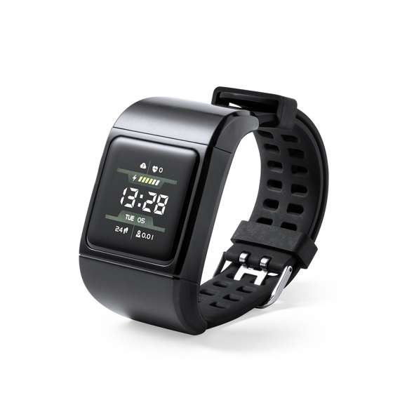  	Reloj inteligente multigadget con auriculares intraurales integrados en la carcasa. Con conexión Bluetooth® y diseño casual, correa en material TPU y pantalla TFT táctil de 1,30 pulgadas, que lo convierten en el gadget perfecto para todo tipo de actividades deportivas, de ocio y para el día a día. 	 	Resistente a salpicaduras de agua, con APP disponible para iOS y Android. Recargable por USB (cable incluido) y presentado en atractiva caja de diseño. Disponible manual de instrucciones en español e inglés.