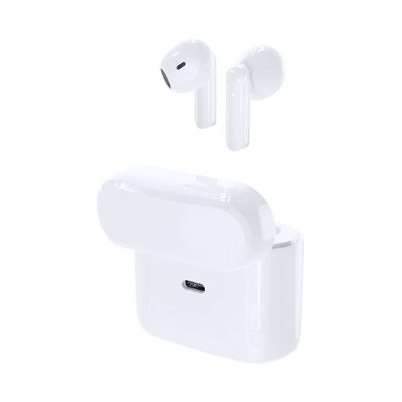 Estuche con 2 pares de auriculares intraurales en elegante acabado blanco y en 2 diseños ergonómicos. Conexión Bluetooth® 5.0, con botón de control táctil integrado en el auricular, base de carga a juego e indicadores de estado de carga. Función manos libres y recargables por USB. Presentados en una atractiva caja de diseño.