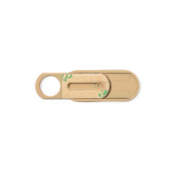 Tapa deslizante de línea nature fabricada en papel reciclado. Diseñada para cubrir la cámara de los dispositivos electrónicos y asegurar la protección de la privacidad. Con adhesivo 3M, de fijación extra fuerte y libre de residuos al despegarlo del dispositivo.