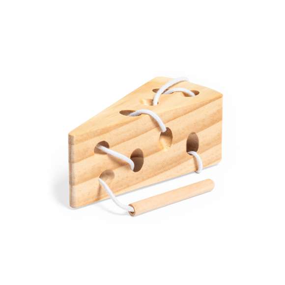 Juego de habilidad fabricado en resistente madera de pino natural y en bolsa de transporte 100% algodón con cordones de cierre.