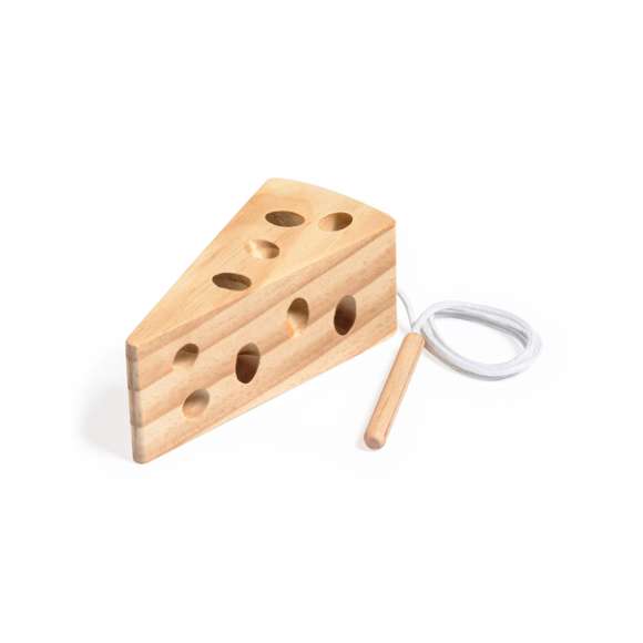 Juego de habilidad fabricado en resistente madera de pino natural y en bolsa de transporte 100% algodón con cordones de cierre.