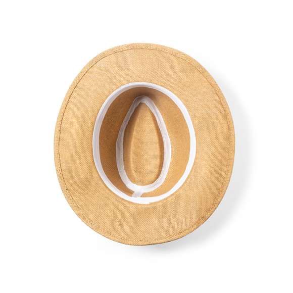 Sombrero indiana fabricado en paja de papel, con confortable cinta ajustable interior.