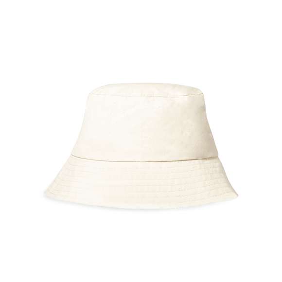 Gorro tipo bob fabricado en resistente algodón 100% reciclado. Con orificios de ventilación bordados y disponible en variada gama de colores. Distintivo algodón reciclado en etiqueta exterior. Certificación GRS (Global Recycled Standard / Estándar de Reciclaje Global), que garantiza el origen reciclado del material usado para fabricar el producto.