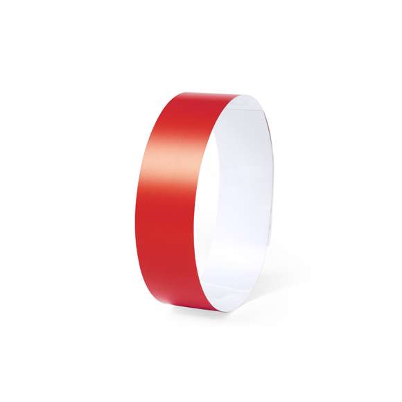 Pulsera para eventos en fibra sintética irrompible. Con cierre adhesivo de seguridad, resistente al agua y presentada en plancha troquelada de 10 piezas con numeración individual. En talla única para adulto y disponible en extensa gama de colores.