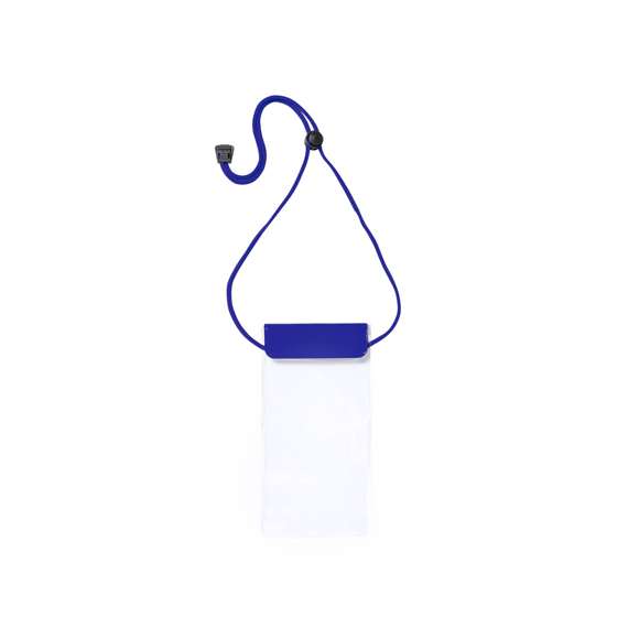 Práctico portatodo impermeable en PVC, con función táctil y doble sistema de seguridad para preservar la estanqueidad. Especialmente diseñado para dispositivos con pantalla de 6,5 pulgadas. Con cordón a juego, accesorio de ajuste y amplia superficie de marcaje.