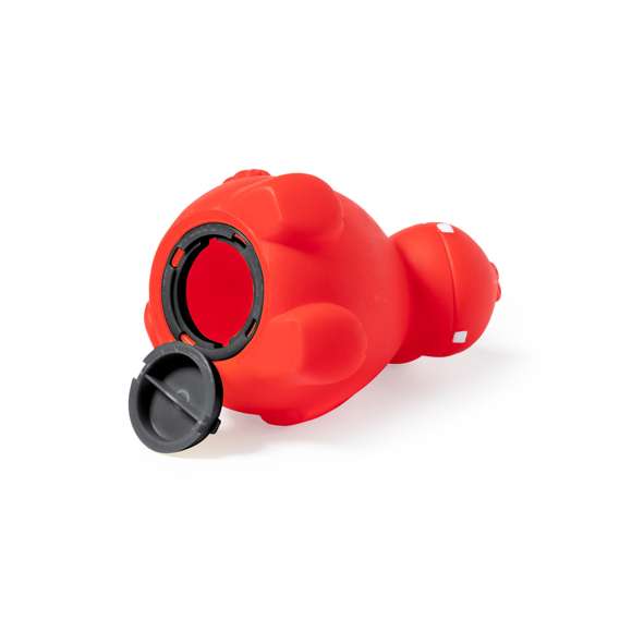 Hucha de original diseño hipopótamo, fabricada en suave y resistente PVC apto para niños. Con tapadera inferior y disponible en variada gama de colores.