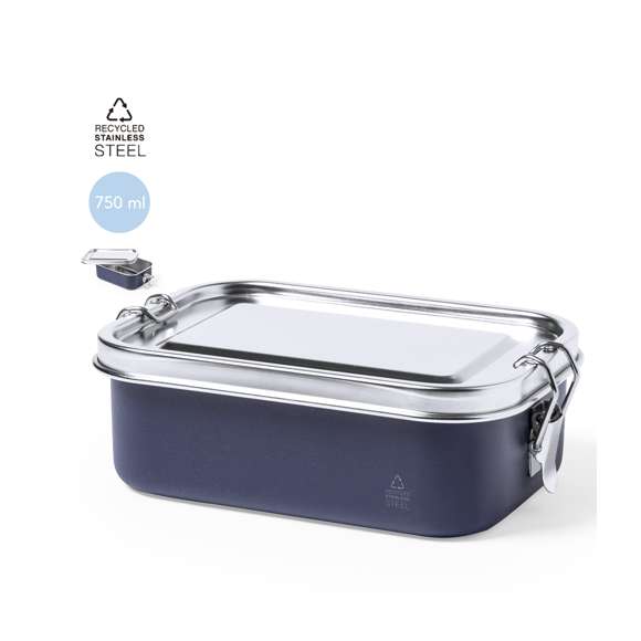 Fiambrera de 750 ml de capacidad, fabricada en acero inox reciclado. Tapa hermética con cierres de seguridad y distintivo acero inox reciclado. Disponible en variada gama de colores y presentada en caja individual de diseño kraft.El acero es uno de los materiales más demandados y que puede encontrarse casi en todas partes, desde productos de uso diario a grandes construcciones. Con innumerables propiedades, entre las que cabe destacar la durabilidad y su alto grado de reutilización, convirtiéndolo en una alternativa muy valorada en soluciones de sostenibilidad. Debidamente tratado, permite obtener nuevos recursos de infinita utilización. Producto no apto para lavavajillas