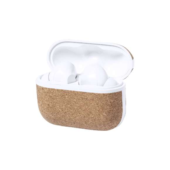 Auriculares intraurales de diseño exclusivo Limited Edition. Con conexión Bluetooth® 5.0, función manos libres y en elegante acabado de color blanco. De diseño ergonómico y con batería de 30 mAh. Incluyen botón de control táctil integrado en el auricular y luz LED de estado de carga. Base de carga a juego, con batería de 300mAh y recubierta en corcho natural, con cable de carga Tipo C incluido. Disponible manual de instrucciones en español e inglés.Presentación en estuche Limited Edition Experience, de diseño único y protegido por derechos de propiedad industrial. Incluida tarjeta en cartón reciclado con descripción Limited Edition.De la perfecta combinación entre exclusividad y diseño nace Limited Edition, una colección especial de ideas promocionales de edición limitada. Un nuevo concepto, inspirado en la fusión de artículos premium con las últimas tendencias, en tiradas de unidades limitadas, y ofreciendo una experiencia de regalo única, exclusiva e inolvidable.Fabricado conforme a los estándares RoHS y en cumplimiento con los siguientes requisitos de seguridad:Sistema de protección contra sobrecalentamiento.Sistema de protección contra sobrecarga.Sistema de bloqueo para evitar cortocircuitos.