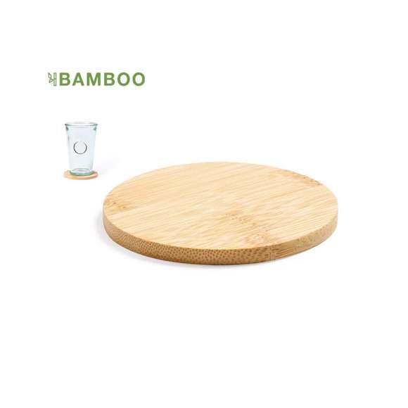 Posavasos de línea nature fabricado en bambú natural.