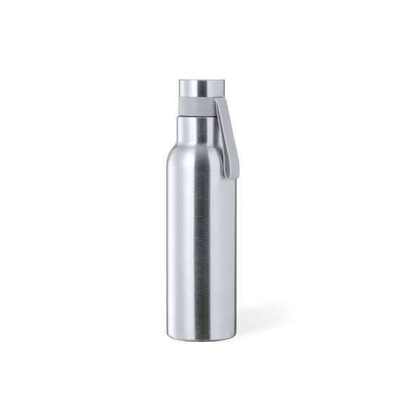 Bidón térmico de 530 ml de capacidad, fabricado en acero inox de doble pared. Con aislamiento de cobre al vacío, que permite mantener el calor y el frío durante más tiempo, llegando a las 12 y 48 horas respectivamente. Tapón a rosca con asa integrada a juego, libre de BPA. Disponible en variada gama de colores metalizados y presentado en caja individual de diseño kraft.