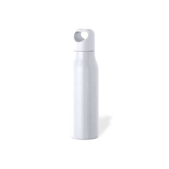 Bidón de 850 ml de capacidad, fabricado en acero inox. Tapón a rosca a juego, con asa de transporte integrada y libre de BPA. Disponible en variada gama de colores satinados y presentado en caja individual de diseño kraft.Disponible manual de instrucciones en español e inglés.