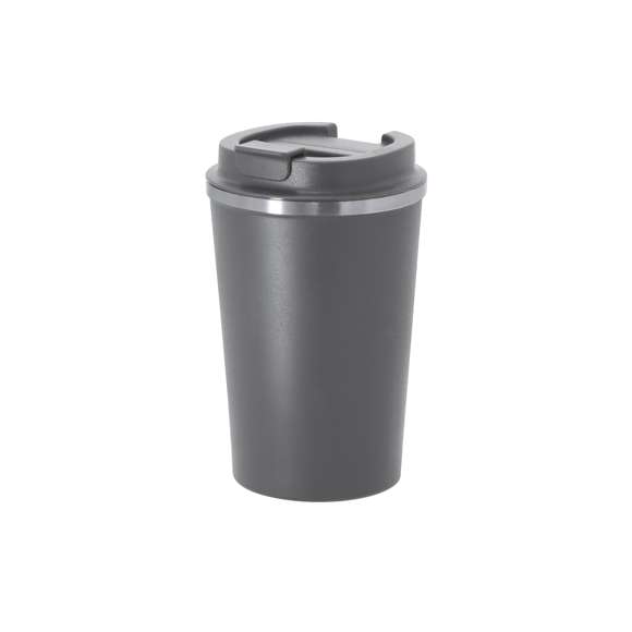 Vaso térmico de sobremesa fabricado en acero inox de doble pared y 350ml de capacidad. Con dosificador en tapa y abrefácil, libre de BPA. Disponible en variada gama de colores mate. Presentado en caja individual de diseño kraft.