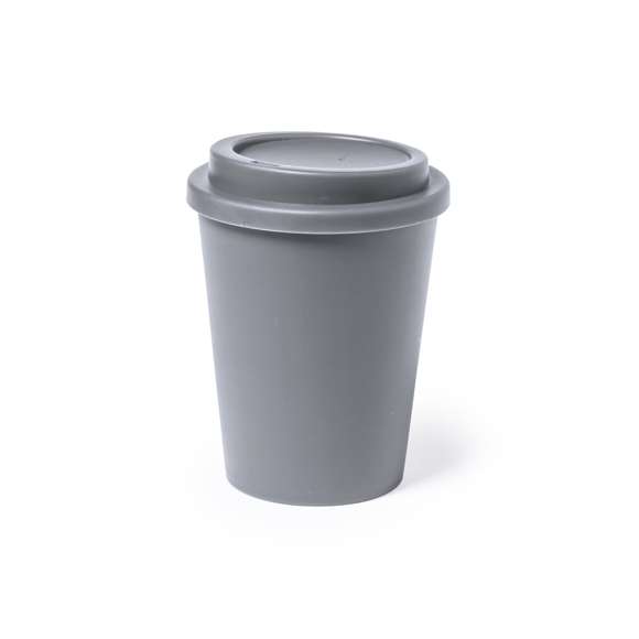Vaso térmico fabricado en resistente PP de doble pared y 300ml de capacidad. Con dosificador en tapa, libre de BPA, y disponible en variada gama de colores. Con certificación Food Grade, garantizando la seguridad cuando los alimentos entran en contacto con el material usado para fabricar el producto