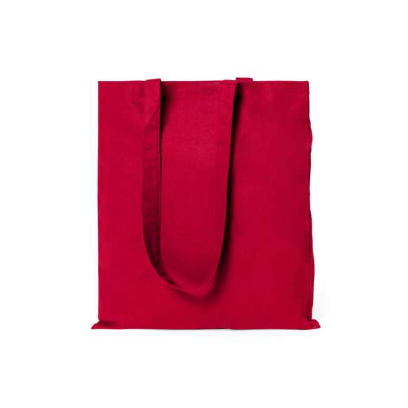 Bolsa fabricada en algodón 100% de 180g/m2. De acabado cosido y asas largas reforzadas (70 x 2,5 cm). Disponible en variada gama de colores. Resistencia hasta 10 kg de peso.