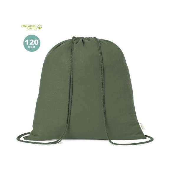 Mochila de cuerdas de línea nature fabricada en 100% algodón orgánico de 120g/m2. Compartimento principal con cordones en algodón y etiqueta exterior con distintivo algodón orgánico. Disponible en variada gama de colores.  Con certificación GOTS (Global Organic Textile Standard, ó Norma Mundial de Textiles Orgánicos) que garantiza que los tejidos están hechos de fibras orgánicas.