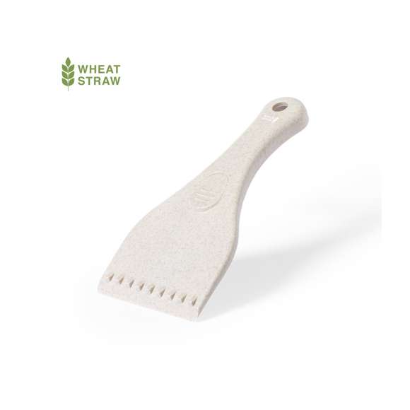 Rascador de hielo de línea nature, fabricado en resistente caña de trigo. Con cómoda asa troquelada y paleta de gran tamaño. Distintivo caña de trigo inyectado en molde. La caña de trigo fomenta la utilización de materias primas naturales, reduciendo así las emisiones contaminantes.