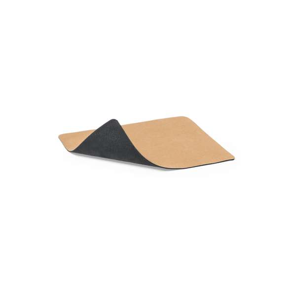 Alfombrilla para ratón línea nature fabricada en papel reciclado. Con forma rectangular y base antideslizante en silicona.