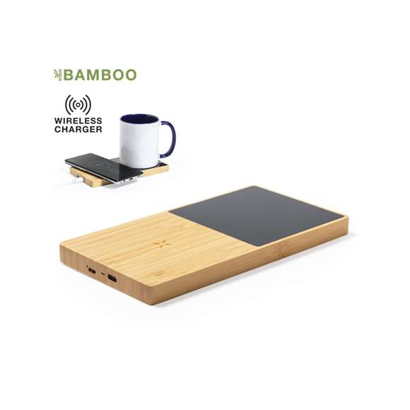 Calentador de tazas de línea nature, con cargador inalámbrico integrado 10W. Fabricado en bambú, con una amplia superficie que permite calentar la taza y cargar el dispositivo simultáneamente. Compatible con dispositivos equipados con tecnología de carga inalámbrica Qi. Incluye cable de carga Tipo C de 1 m y base antideslizante. Con manual de instrucciones en español e inglés y presentado en caja individual de diseño kraft.Fabricado conforme a los estándares RoHS y en cumplimiento con los siguientes requisitos de seguridad:Sistema de protección contra sobrecalentamiento.Sistema de protección contra sobrecarga.Sistema de bloqueo para evitar cortocircuitos.Sistema de transferencia de carga constante, acorde a la capacidad del dispositivo de destino.
