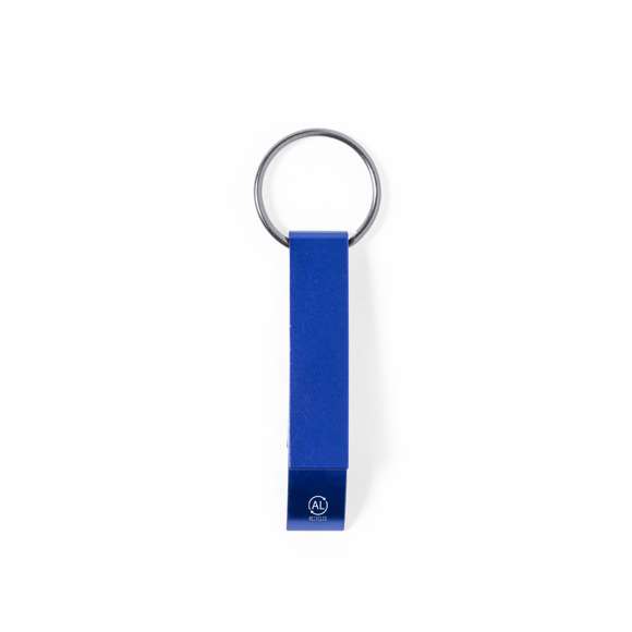 Llavero abridor en aluminio reciclado. Con accesorio para apertura de latas y especialmente diseñado para marcaje en láser. Disponible en variada gama de colores metalizados, con distintivo aluminio reciclado. El aluminio reciclado es un material con posibilidades de reciclaje casi infinitas, sin perder sus propiedades originales y consumiendo menos energía en este proceso.