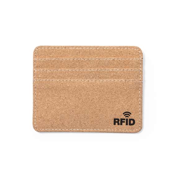 Elegante tarjetero fabricado en corcho natural. Con 6 compartimentos independientes para tarjetas y tecnología de seguridad RFID (Identificación por Radio Frecuencia) que mantiene seguros tus dispositivos de transmisión de identidad. Distintivo RFID en el exterior.