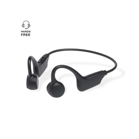 Auriculares supraurales Bluetooth®. Con Tecnología de Conducción Ósea (Bone Conduction Technology), que generan una vibración captada por los huesos del oído interno. Mediante esta tecnología, el pabellón auditivo y los tímpanos del usuario quedan libres, percibiéndose tanto el contenido que se está reproduciendo a través de los auriculares como el resto de sonidos ambiente de alrededor.Conexión Bluetooth® 5.3, con función manos libres, ranura para tarjetas micro SD y batería de 250 mAh integrada. De diseño ergonómico, incluyen botones de control integrados, luz LED de estado de carga y cable de carga Tipo C. Presentados en caja individual de diseño kraft, con manual de instrucciones en español e inglés.