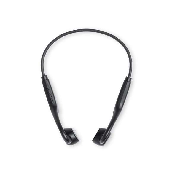 Auriculares supraurales Bluetooth®. Con Tecnología de Conducción Ósea (Bone Conduction Technology), que generan una vibración captada por los huesos del oído interno. Mediante esta tecnología, el pabellón auditivo y los tímpanos del usuario quedan libres, percibiéndose tanto el contenido que se está reproduciendo a través de los auriculares como el resto de sonidos ambiente de alrededor.Conexión Bluetooth® 5.3, con función manos libres, ranura para tarjetas micro SD y batería de 250 mAh integrada. De diseño ergonómico, incluyen botones de control integrados, luz LED de estado de carga y cable de carga Tipo C. Presentados en caja individual de diseño kraft, con manual de instrucciones en español e inglés.