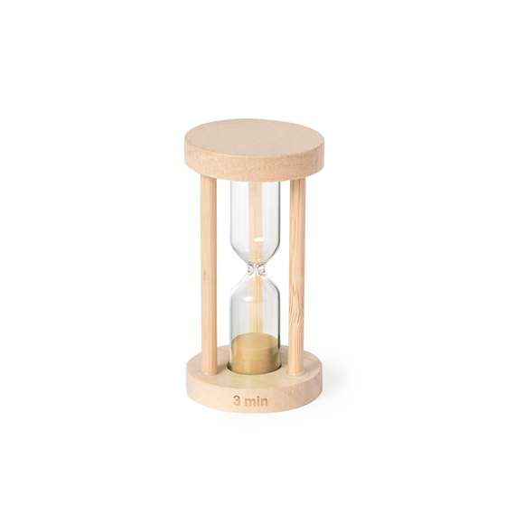 Reloj de arena de 3 minutos de duración. Fabricado en cristal de borosilicato, que ofrece una resistencia y durabilidad excepcionales, con estructura en madera de haya. Un gadget decorativo y funcional, ideal para medir el tiempo. Presentado en una caja individual de diseño kraft.