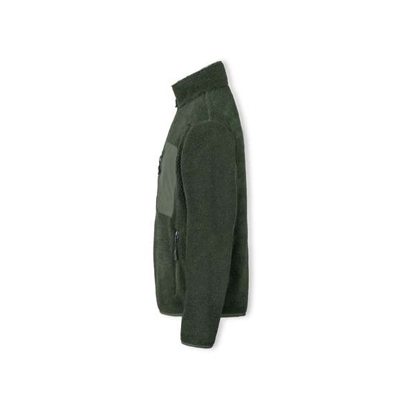 Chaqueta en cálido material sherpa RPET de 450g/m2, con interior de forro polar en color a juego. De suave tacto y estilo borrego. Bolsillo en pecho de poliéster RPET con cierre de cremallera y tirador a juego. Con cremallera central invertida en nailon y bolsillos laterales con tiradores de color a juego, que agregan un estilo único. Incluye distintivo eco en dobladillo inferior de la prenda.Disponible varios colores y en tallas XS, S, M, L, XL, XXL.