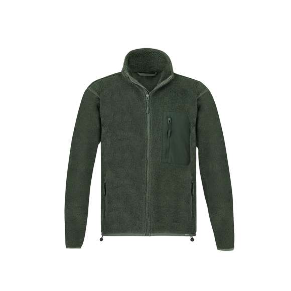 Chaqueta en cálido material sherpa RPET de 450g/m2, con interior de forro polar en color a juego. De suave tacto y estilo borrego. Bolsillo en pecho de poliéster RPET con cierre de cremallera y tirador a juego. Con cremallera central invertida en nailon y bolsillos laterales con tiradores de color a juego, que agregan un estilo único. Incluye distintivo eco en dobladillo inferior de la prenda.Disponible varios colores y en tallas XS, S, M, L, XL, XXL.