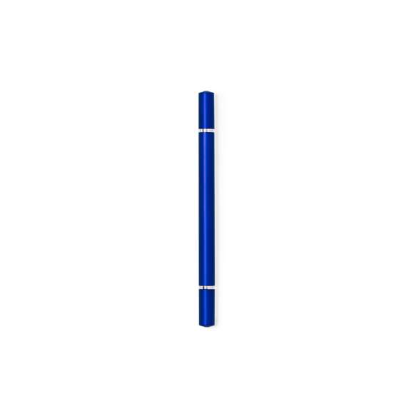 Bolígrafo lápiz eterno 2 en 1. Con cierre de capucha, incluye bolígrafo en un extremo (carga jumbo y tinta azul), y lápiz eterno en el otro extremo, para así usar siempre el mismo lápiz y no generar residuos. Cuerpo en resistente ABS de acabado metalizado. Disponible en amplia gama de colores.