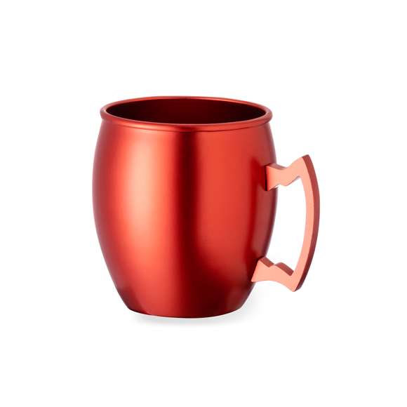 Taza de 540 ml de capacidad fabricada en aluminio. Con innovador diseño de asa y disponible en variada gama de colores metalizados. Presentada en atractiva caja individual de diseño kraft.