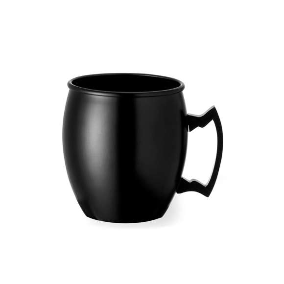 Taza de 540 ml de capacidad fabricada en aluminio. Con innovador diseño de asa y disponible en variada gama de colores metalizados. Presentada en atractiva caja individual de diseño kraft.