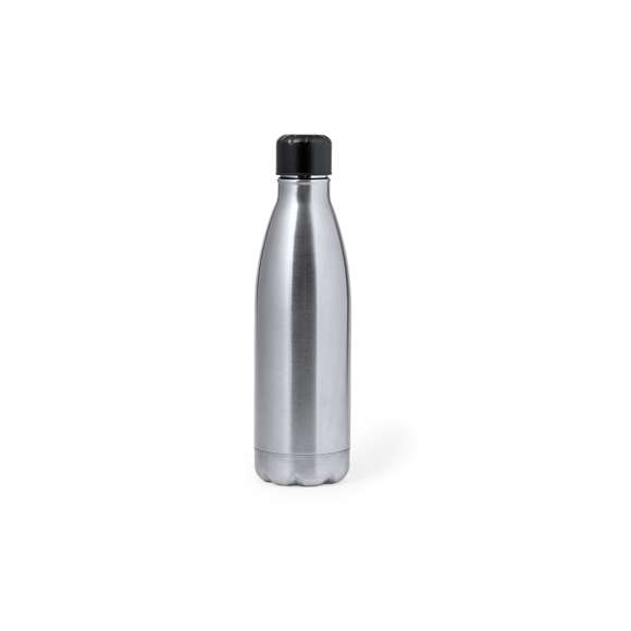 Bidón térmico de acero inox y doble pared de 500 ml de capacidad en acabado mate. Con medidor de temperatura táctil integrado en tapón y batería recargable -incluido cable negro Tipo C-. Con tapón de seguridad libre de BPA y presentado en atractiva caja individual de diseño Kraft y en bolsa reciclada. Disponible manual de instrucciones en español e inglés.