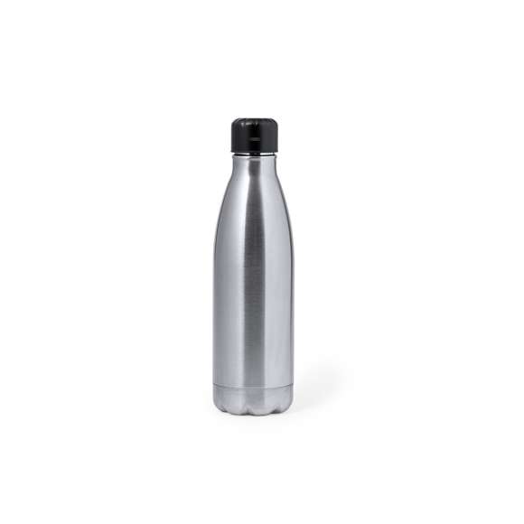 Bidón térmico de acero inox y doble pared de 500 ml de capacidad en acabado mate. Con medidor de temperatura táctil integrado en tapón y batería recargable -incluido cable negro Tipo C-. Con tapón de seguridad libre de BPA y presentado en atractiva caja individual de diseño Kraft y en bolsa reciclada. Disponible manual de instrucciones en español e inglés.