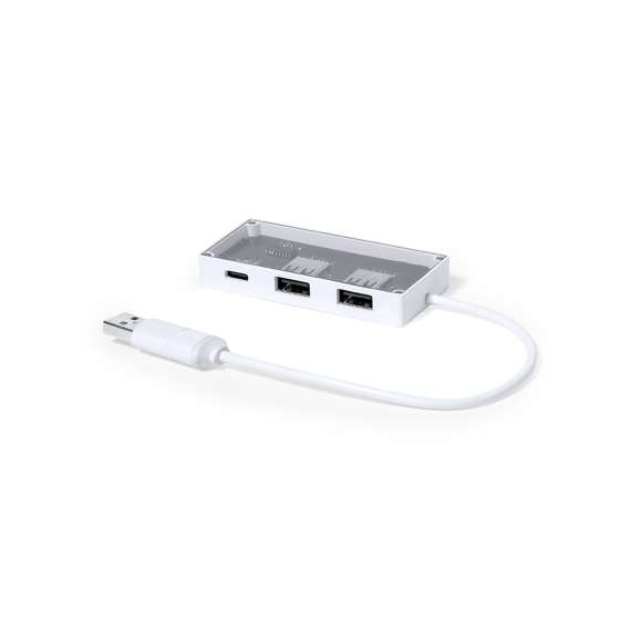 Puerto USB 2.0 en distintivo diseño transparente. Incluye puerto Tipo C y 2 puertos USB, con entrada dual USB/Tipo C. Presentado en caja individual de diseño kraft.Fabricado conforme a estándares RoHS, con sistema de bloqueo para evitar cortocircuitos.