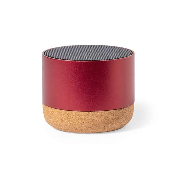 Altavoz fabricado en combinación eco con carcasa de aluminio reciclado y base de corcho natural. Con conexión Bluetooth y 3W de potencia. Batería de litio de 300mAh. Incluye distintivo aluminio reciclado. Presentado en caja individual de diseño kraft. Disponible manual de instrucciones en español e inglés.El aluminio reciclado es un material con posibilidades de reciclaje casi infinitas, sin perder sus propiedades originales y consumiendo menos energía en este proceso.Certificación GRS (Global Recycled Standard / Estándar de Reciclaje Global), que garantiza el origen reciclado del material usado para fabricar el producto.