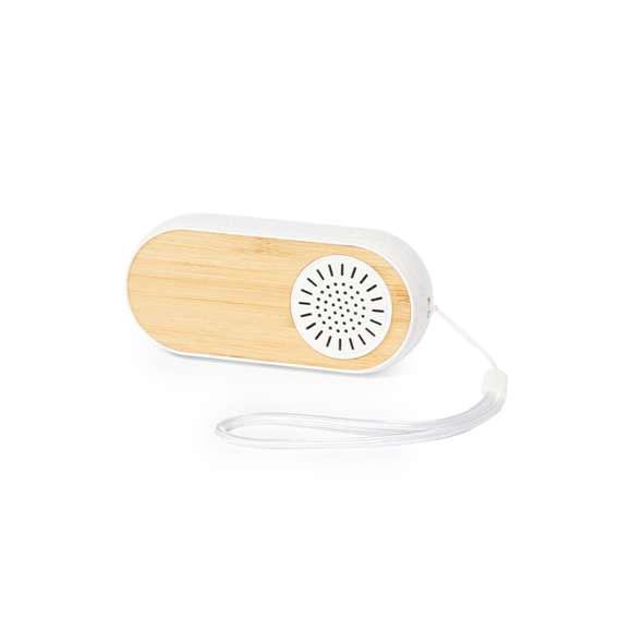 Auriculares altavoz fabricados en bambú y caña de trigo. Con Bluetooth 5.0. Contenido:Auriculares de diseño intraulares con botón de control integrado, base de carga a juego y luz LED de estado de carga. Altavoz Bluetooth de 3W y función manos libres.Batería recargable de 30 mAh en cada auricular y base de 300 mAh. Presentados en caja individual de diseño con manual de instrucciones en español e inglés.Elaborado con elementos vegetales para así fomentar la utilización de materias primas naturales y reducir las emisiones contaminantes.
