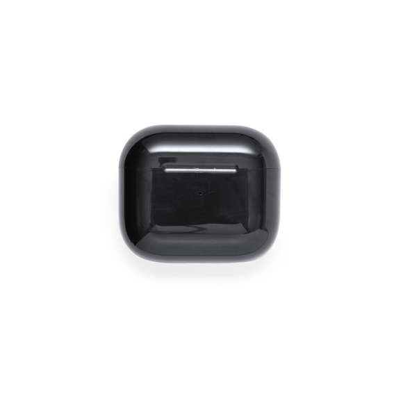 Auriculares intraurales con conexión Bluetooth 5.3 y función manos libres. De diseño ergonómico, incluyen botón de control táctil integrado en el auricular, con base de carga a juego. Batería integrada de 300 mAh y presentados en caja individual de diseño kraft. Manual de instrucciones en español e inglés.