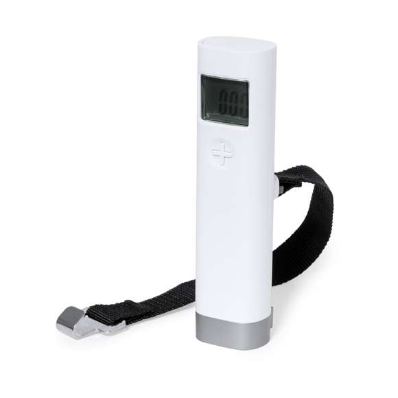 Ligera y práctica báscula digital para equipaje. Con pantalla digital y capacidad de hasta 50kg de peso. Fácil de transportar y de enganchar a maletas, mochilas o bolsas gracias a su práctico gancho. Disponible manual de instrucciones en español e inglés. Alimentación a pilas (1 pila de botón incluida).