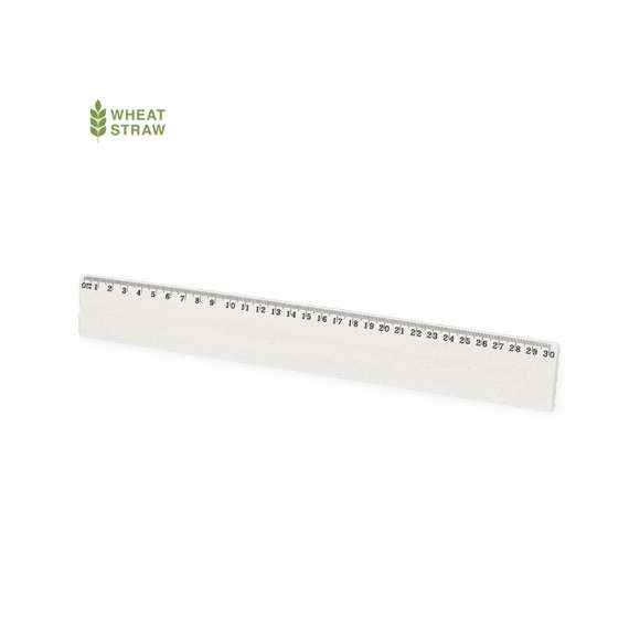 Sostenible regla de 30cm fabricada con caña de trigo. Herramienta en perfecta combinación de funcionalidad y ecología, siendo una elección respetuosa con el medio.La caña de trigo fomenta la utilización de materias primas naturales, reduciendo así las emisiones contaminantes.