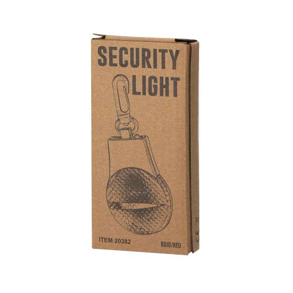 Luz de seguridad de alta visibilidad. Dispone de 3 luces LEDs, con posición de iluminación fija -dos niveles de intensidad-, e intermitente. Con mosquetón giratorio y disponible en colores vivos. Alimentada por pila de botón (incluida) y presentada individualmente en caja de diseño kraft.