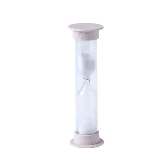 Set de cepillo de dientes y reloj de arena fabricado en bambú y caña de trigo. Incluye cepillo con mango ergonómico hecho en suave bambú con capucha protectora. Además, incluye un reloj de arena de 2 minutos de duración fabricado en caña de trigo. Presentado un práctico estuche hecho de algodón transpirable. La caña de trigo fomenta la utilización de materias primas naturales, reduciendo así las emisiones contaminantes.