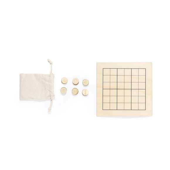 Juego de habilidad fabricado en madera. Emocionante juego sudoku con motivos ecológicos para todas las edades con tablero y 36 fichas (6 por diseño). Con práctica bolsita de algodón para guardar todas las fichas e instrucciones incluidas (español e ingles).