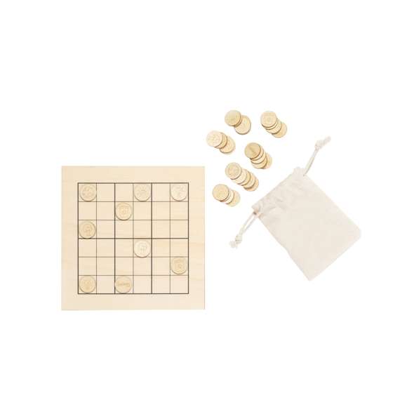 Juego de habilidad fabricado en madera. Emocionante juego sudoku con motivos ecológicos para todas las edades con tablero y 36 fichas (6 por diseño). Con práctica bolsita de algodón para guardar todas las fichas e instrucciones incluidas (español e ingles).