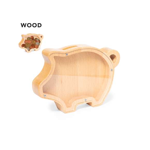 Encantadora hucha con la silueta de un cerdito combinando diseño y funcionalidad, para hacer del ahorro una experiencia alegre, viendo por su ventana de metacrilato como suben los ingresos. Presentado individualmente en caja de diseño kraft.