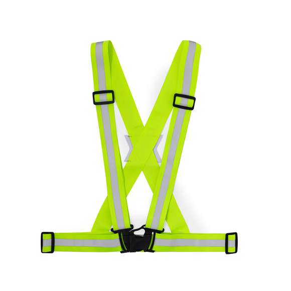 Chaleco reflectante homologado según normativa CE. Muy cómodo y fácil de usar, gracias a sus 4 hebillas ajustables y su cierre de hebilla. Disponible en color amarillo fluorescente, con bandas reflectantes y en talla única para adulto.