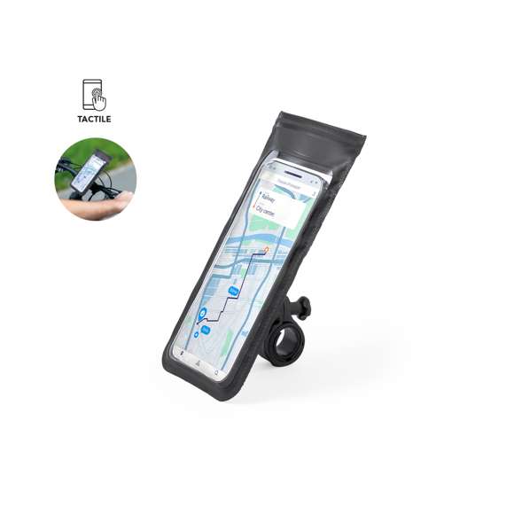 Funda táctil para smartphone diseñada para bicicletas. Fácil de enganchar a cualquier manillar mediante un tornillo de montaje sencillo y gomas de presión. La funda cuenta con un clip de enganche y viene presentada en una bolsa individual reciclada.
